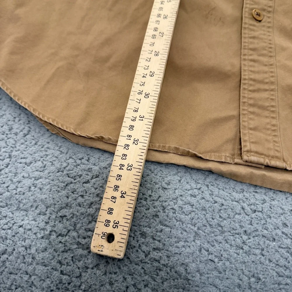 VTG Banana Republic Shirt Mens XL Tan Cotton Canvas Work Button Up Utility